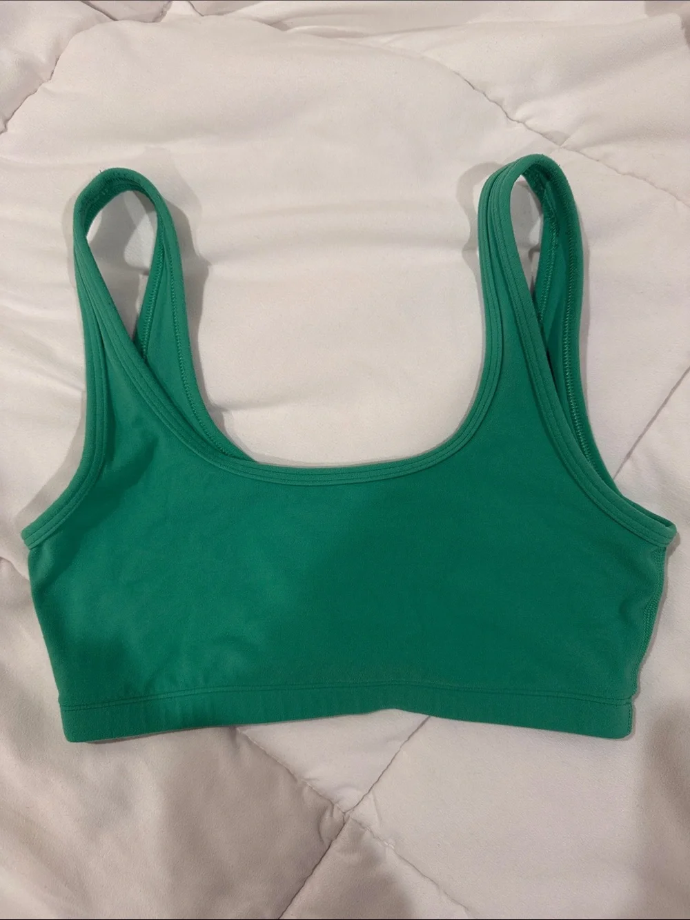 Aritzia Green Athletic Shorts and Matching Sports Bra Set
